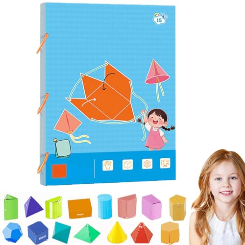 Koyoata Pull String 3D Geometry Learning Book, interaktives Pull-String Kit mit Pop-up-Modellen, für Kinder im Alter von 5-8,8-12 Jahren, Teach Volume & Surface Area Formulas, enthält(1Stück) von Generisch