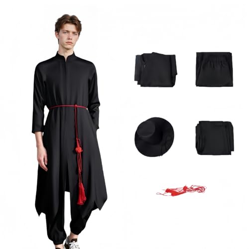 Kpop Cosplay Kostüm, Sajaboys Cosplay Outfit Lange Robe und Hose Set für Halloween (Schwarz, M) von Generisch