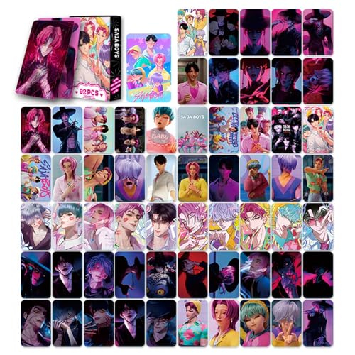 𝗞pop 𝗗emon 𝗛unters Lomo Cards Kpop Karten Fotokarten Saja Boys Huntrix K-pop Rumi Mira Zoey Jinun Fotokartenset Geburtstagsgeschenk für Fans A01 60pcs Cards+32pcs Stickers von Generisch