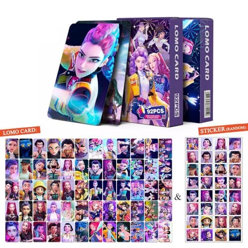 𝐊𝐩𝐨𝐩 𝐃𝐞𝐦𝐨𝐧 𝐇𝐮𝐧𝐭𝐞𝐫𝐬 Saja Boys Lomo Cards Kpop Karten Fotokarten Saja Boys Huntrix K-pop Rumi Mira Zoey Jinun Fotokartenset Geburtstagsgeschenk für Fans 60PCS Card+32PCS Stickers A11 von Generisch