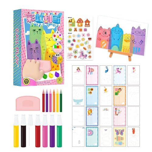 Kratzmalerei, Punktfarbenmalerei, Malpapier-Set, Set, Rakel-Malerei, Kinder-Malset, Kratzpapier-Kunst, Punktmalerei-Set, für Kinder ab 6 Jahren Kratzmalerei, Punktfarbenmalerei, Malpapier-Set, Set, Rakel-Malerei, Kinder-Malset, Kratzpapier-Kunst, Punktmalerei-Set, für Kinder ab 6 Jahren von Generisch