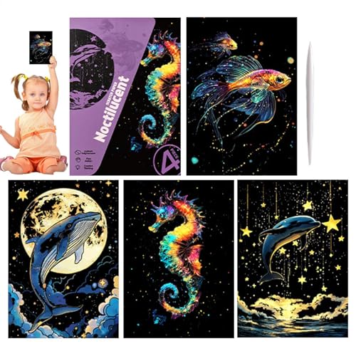 Kratzpapier für Kinder, handgefertigt, 4 x Glitzer-Kratzbrett-Kunst, A4-Größe, Malen, Zeichnen, Handwerk, Kunstbedarf für Kinder, Jugendliche und Erwachsene Kratzpapier für Kinder, handgefertigt, 4 x Glitzer-Kratzbrett-Kunst, A4-Größe, Malen, Zeichnen, Handwerk, Kunstbedarf für Kinder, Jugendliche und Erwachsene von Generisch