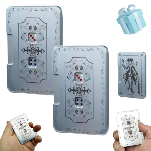 Kreativer Mechanischer Würfel Spinner, 3D Automatisches Würfelspiel Zappelspielzeug, Stressabbau-Würfel aus Aluminiumlegierung Spielzeug, Drücken Transformation Dices Games Sensory Toys (2Stück) von Generisch