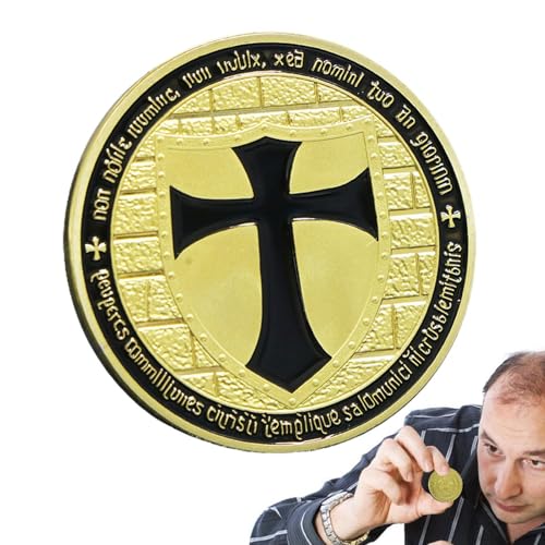 Kreuz-Challenge-Münze, religiöse Gedenkmünze,Tragbare Gedenk- und Sammlermünze - Verschleißfeste -Challenge-Münze für Geburtstag und Weihnachten Kreuz-Challenge-Münze, religiöse Gedenkmünze,Tragbare Gedenk- und Sammlermünze - Verschleißfeste -Challenge-Münze für Geburtstag und Weihnachten von Generisch