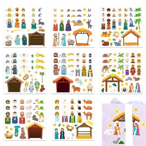Krippenaufkleber-Set,Krippenaufkleber-Szene | Wandtattoo Weihnachten Basteln Krippendekoration | Kunsthandwerk, Schulbedarf, religiöse Dekorationen, Aufkleber, exquisit für das Zuhause im Geschäft Krippenaufkleber-Set,Krippenaufkleber-Szene | Wandtattoo Weihnachten Basteln Krippendekoration | Kunsthandwerk, Schulbedarf, religiöse Dekorationen, Aufkleber, exquisit für das Zuhause im Geschäft von Generisch
