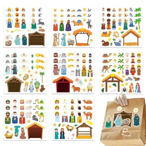 Krippenaufkleber-Szene,Krippenaufkleber,Wandtattoo Weihnachten Basteln Krippendekoration | Kunsthandwerk, Schulbedarf, religiöse Dekorationen, Aufkleber, exquisit für das Zuhause im Geschäft Krippenaufkleber-Szene,Krippenaufkleber,Wandtattoo Weihnachten Basteln Krippendekoration | Kunsthandwerk, Schulbedarf, religiöse Dekorationen, Aufkleber, exquisit für das Zuhause im Geschäft von Generisch