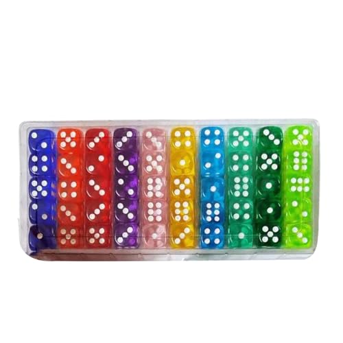 Kristall Mehrfarbiges Spielwürfel-Set - Farbige Spielwürfel | Buntes Würfelset | Mehrfarbiges Würfelset | Sorgfältig Abgerundetes Spielwürfel-Großset Für Brettspiele, Stapelspiele, Barspiele Und Gebur von Generisch