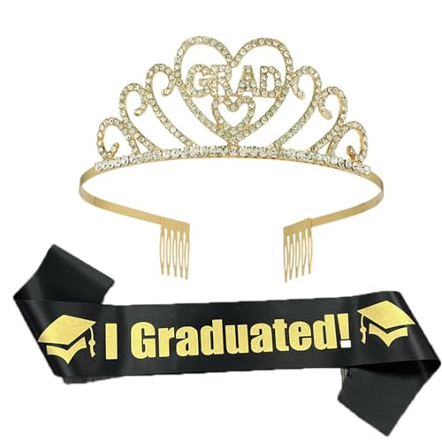 Krone Doktorhut Promotion Bachelor Hut Crown Junggesellenabschied Frauen Deko Doktorhut Bachelor Hut Und Quaste Abschluss Talar Mit Elegante SchäRpenstola FüR Abschlussfeiern Frauen Deko (Gold) von Generisch
