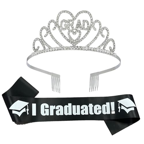 Krone Doktorhut Promotion Bachelor Hut Crown Junggesellenabschied Frauen Deko Doktorhut Bachelor Hut Und Quaste Abschluss Talar Mit Elegante SchäRpenstola FüR Abschlussfeiern Frauen Deko (Silver) von Generisch