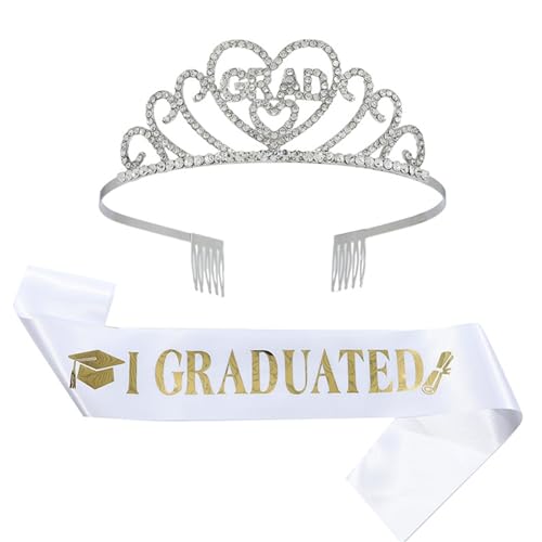 Krone Doktorhut Promotion Bachelor Hut Crown Junggesellenabschied Frauen Deko Doktorhut Bachelor Hut Und Quaste Abschluss Talar Mit Elegante SchäRpenstola FüR Abschlussfeiern Frauen Deko (White) von Generisch