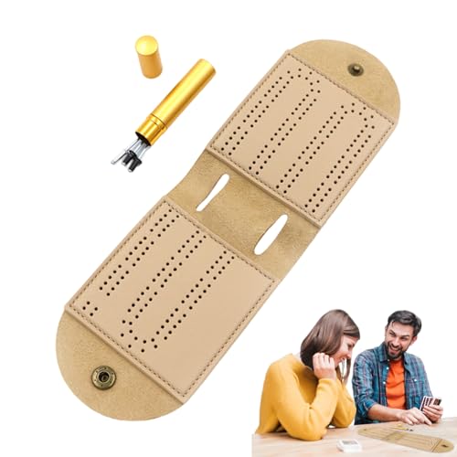 Krybbage tragbares -Set - Klappspiel -Anzeigetafel in ähnlichen Metal -Pegs | Klassische Reiseunterhaltung für Kinder und Erwachsene | Praktisches kompaktes Kit für Partys, Picknicks und von Generisch