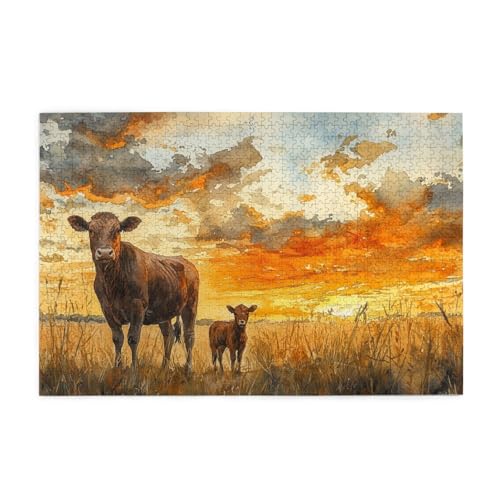 Kuh-Muster, 1000-teiliges Puzzle für Erwachsene, Holzpuzzles für Erwachsene, Geschenke, Heimdekoration Kuh-Muster, 1000-teiliges Puzzle für Erwachsene, Holzpuzzles für Erwachsene, Geschenke, Heimdekoration von Generisch