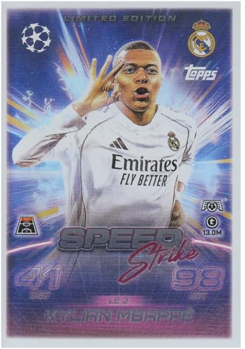 Kylian Mbappé Mittelstürmer Madrid, CL 2025/26 Limited Edition Fußball Sammelkarte LE 2 von Generisch