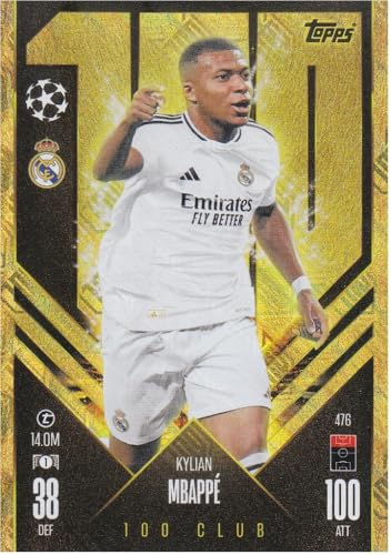 Kylian Mbappe Stürmer Madrid t 14.0M Topps 100 Club Fußball Sammelkarte 476 Kylian Mbappe Stürmer Madrid t 14.0M Topps 100 Club Fußball Sammelkarte 476 von Generisch