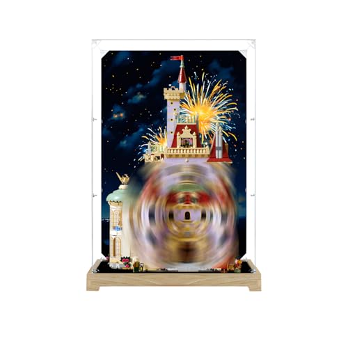 LE-GO 43263 Castle Acryl-Schaukasten, LE-GO 43263 Vitrine, staubdicht, transparent, 43263 kreative Geschenke, mit schönem Hintergrund (nur Displaybox) (Stil A) von Generisch