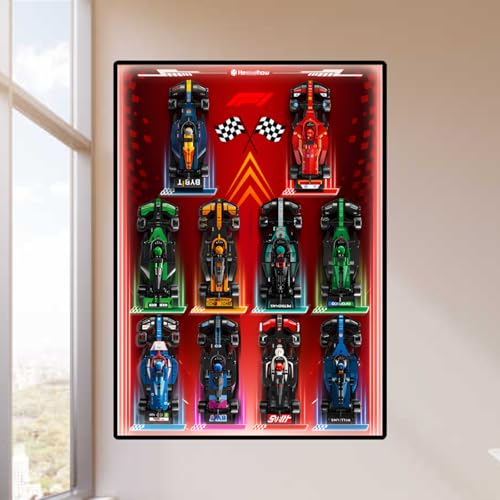 LED Display Wandboard Wandhalterung für LE-GO Speed F-1 10-in-1 77242 77243 77244 77245 Kompatibel mit Le-go Auto Haken Halterung Wandmontage Geschenkideen Dekoration (kein Modell) (Beleuchtung + von Generisch