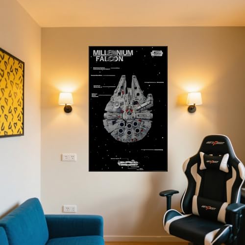 LED Display Wandboard Wandhalterung für LE-GO für 75389 75257 Millenniium Falcion mit Le-go Auto Haken Halterung Wandmontage Geschenkideen Dekoration (Kein Modell) (A) von Generisch