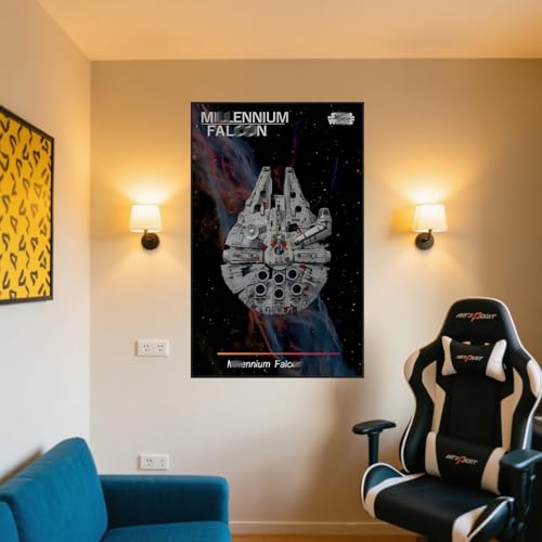 LED Display Wandboard Wandhalterung für LE-GO für 75389 75257 Millenniium Falcion mit Le-go Auto Haken Halterung Wandmontage Geschenkideen Dekoration (kein Modell) (B) von Generisch