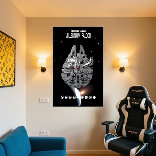 LED Display Wandboard Wandhalterung für LE-GO für 75389 75257 Millenniium Falcion mit Le-go Auto Haken Halterung Wandmontage Geschenkideen Dekoration (kein Modell) (C) von Generisch
