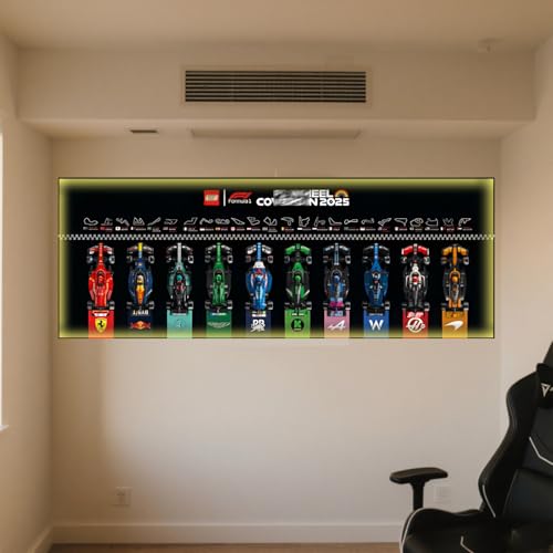 LED Display Wandboard Wandhalterung für LE-GO für Speed F-1 10-in-1 77242 77243 77244 77245 77249 77250 77251 mit Le-go Haken Halterung Wandmontage Geschenkideen Dekoration (kein Modell) (USB Licht+ von Generisch