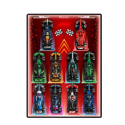 LED Display Wandboard für Lego 77242-77251 F1 Rennwagen - Wandhalterung Display Ständer Kunst Wandhalterung Rahmen für Rennwagen Bauset Autoliebhaber - 80 x 50 cm (77242-77251) von Generisch