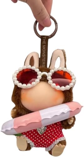 La-pu-bu Doll Clothes,17cm Doll Clothing Outfit Summer Accessories Set, Swimming 3 pics Set (no Doll) (Blue Polka dot Swimsuit + Surfboard + Necklace + Glasses) (D1) von Generisch
