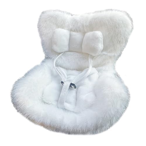 Labubu Autositz Lüftungsschlitz-Clip Desktop-Ständer weiches pelziges Kissen niedliches funktionales Auto-Ornament für Labubu-Fans und Puppensammler (weiß) von Generisch