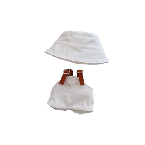 Labubu Kleidung für Puppe, handgefertigt, gehäkelt, 3-teiliges Set für 17 cm große Puppe, Kleidung für Labubu, Premium-Labubu-Outfit mit Zubehör, stilvolle Labubu-Kleidung für Puppe (White) von Generisch