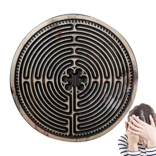 Labyrinth Brettspiel | Achtsamkeitsinstrument Ein robustes Holzfinger -Labyrinth, ein spirituelles Werkzeug, das Ruhe und Gleichgewicht mit Säuglingsaktivität Achtsamkeitsgebet bringt. Vitity Board ha von Generisch