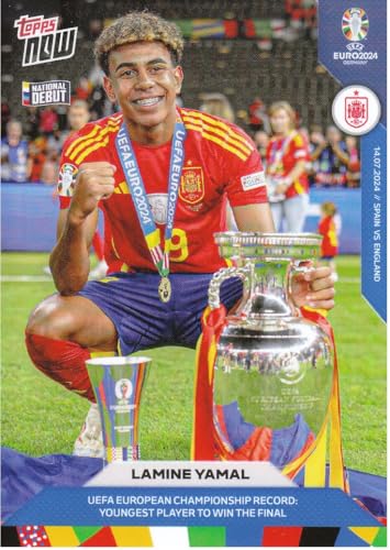 Lamine Yamal jüngster Spieler, der das EM Finale gewann 14.07. 2024 Spanien gegen England Topps Now Euro 2024 Fußball Sammelkarte Lamine Yamal jüngster Spieler, der das EM Finale gewann 14.07. 2024 Spanien gegen England Topps Now Euro 2024 Fußball Sammelkarte von Generisch