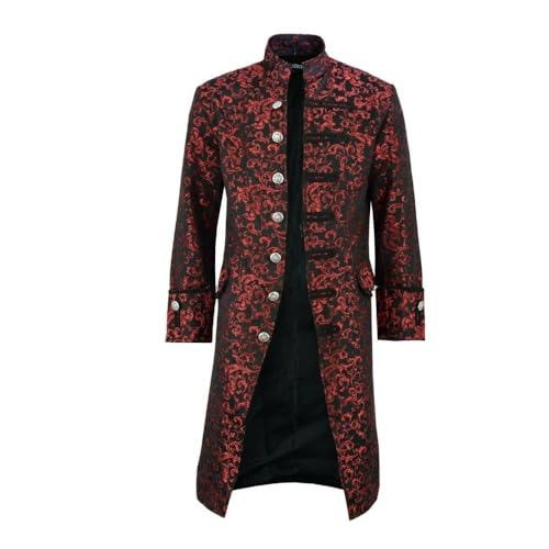 Lange Herren-Trenchjacke, Gothic, viktorianischer Gehrock, Uniform, Frack, Outfits, Halloween-Kostüm Lange Herren-Trenchjacke, Gothic, viktorianischer Gehrock, Uniform, Frack, Outfits, Halloween-Kostüm von Generisch
