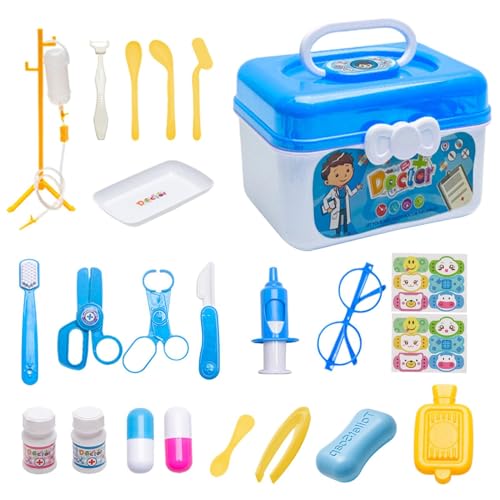 Langlebiges Arztkit für Kinder | 23 stücke Spielhaus Spielzeug Arzt Set Stethoskop Kinder Spielhaus Aufbewahrungsbox - Simulation Doctor Supplies Toy Boy Girl Box für Geschenke ab 3 Jahren Langlebiges Arztkit für Kinder | 23 stücke Spielhaus Spielzeug Arzt Set Stethoskop Kinder Spielhaus Aufbewahrungsbox - Simulation Doctor Supplies Toy Boy Girl Box für Geschenke ab 3 Jahren von Generisch