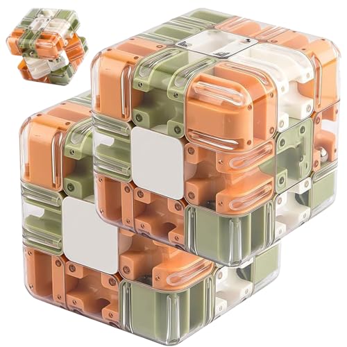 Large 3D Labyrinth Cube Puzzle, 3D Magic Cube Maze Ball Puzzle, Puzzles Maze Cubes & Ball, 3x3 Roller Balls Cubes, for Stress Relief & Logic Development, Improve Spatial Recognition (2 PCS) von Generisch