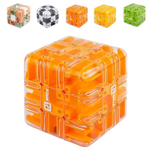 Large 3D Labyrinth Cube Puzzle, 3D Magic Cube Maze Ball Puzzle, Spatial Awareness Brain Training Toy, Stress Relief Educational Toys for Teenagers and Adults (Style-D) von Generisch