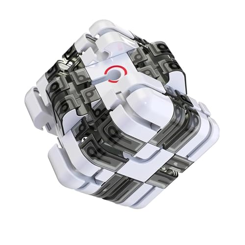 Large 3D Labyrinth Cube Puzzle, Maze Ball Brain Teaser Toy, for Stress Relief & Logic Development, Gift Adults Teens (Grey) von Generisch