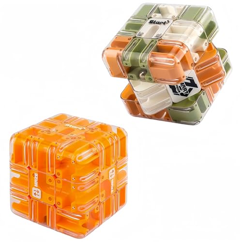 Large 3D Labyrinth Cube Puzzle,Magic Cube Maze Ball Puzzle,Engaging Brain Teaser Toy,Marble Magic 3x3 Challenge Mazes Ball for Stress Relief,Cultivate Logical Thinking,Mind Teaser Game (A+c) von Generisch