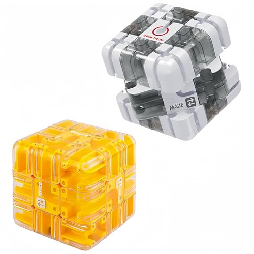 Large 3D Labyrinth Cube Puzzle,Magic Cube Maze Ball Puzzle,Engaging Brain Teaser Toy,Marble Magic 3x3 Challenge Mazes Ball for Stress Relief,Cultivate Logical Thinking,Mind Teaser Game (B+d) von Generisch