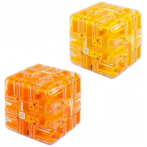 Large 3D Labyrinth Cube Puzzle,Magic Cube Maze Ball Puzzle,Engaging Brain Teaser Toy,Marble Magic 3x3 Challenge Mazes Ball for Stress Relief,Cultivate Logical Thinking,Mind Teaser Game (C+d) von Generisch