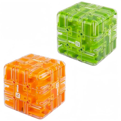 Large 3D Labyrinth Cube Puzzle,Magic Cube Maze Ball Puzzle,Engaging Brain Teaser Toy,Marble Magic 3x3 Challenge Mazes Ball for Stress Relief,Cultivate Logical Thinking,Mind Teaser Game (E+c) von Generisch