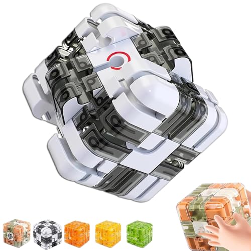 Large Labyrinth 3-D Puzzle Maze Cube - Engaging Brain Teaser Toy, High - Difficulty Puzzle, Game Gravity Three-Dimensional Magic Cube Brain Teaser Ball Relief Items (Black-White) von Generisch