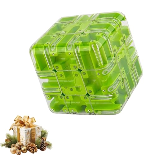 Large Labyrinth 3D Maze Cube,3D Magic Cube Maze Ball,Spatial Awareness Brain Training Toy,Cultivate Logical Thinkingm, Educational Focus Game Gift for Adults Teens (Green) von Generisch