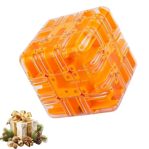 Large Labyrinth 3D Maze Cube,3D Magic Cube Maze Ball,Spatial Awareness Brain Training Toy,Cultivate Logical Thinkingm, Educational Focus Game Gift for Adults Teens (orange) von Generisch