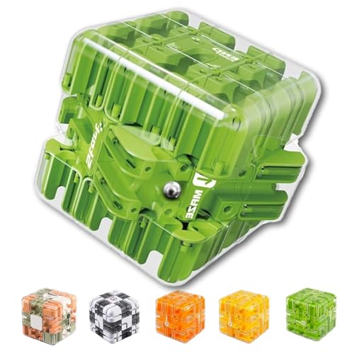Large Labyrinth 3D Maze Cube,3D Maze Puzzle Cube,Engaging Brain Teaser Toy,Spatial Awareness Brain Training Toy, Sharpen Hand-Eye Coordination and Concentration for Kids and Adults (Green) von Generisch