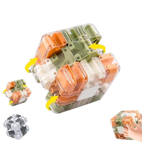 Large Labyrinth 3D-Puzzle Maze Cube, 3D Magic Cube Maze Ball Puzzle, Improves Focus, Logic, Fine Motor Skills(Orange-Green Mixed Color) von Generisch