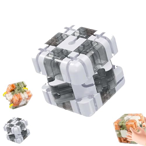 Large Labyrinth 3D-Puzzle Maze Cube, 3D Magic Cube Maze Ball Puzzle, Improves Focus, Logic, Fine Motor Skills(White and Gray Mixing) von Generisch