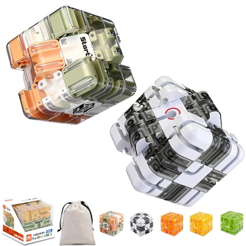 Large Labyrinth 3D Puzzles Maze Cube, 2-in-1 Kugellabyrinth Zauberwürfel Spielzeug zum Stressabbau, Gehirntraining, Lernspiel-Geschenk für Erwachsene und Jugendliche (2PCS-A) von Generisch