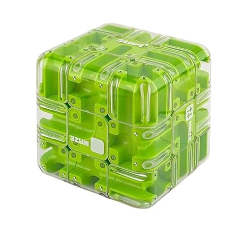 Large Labyrinth 3D Puzzles Maze Cube, 2-in-1 Kugellabyrinth Zauberwürfel Spielzeug zum Stressabbau, Gehirntraining, Lernspiel-Geschenk für Erwachsene und Jugendliche (Green) von Generisch