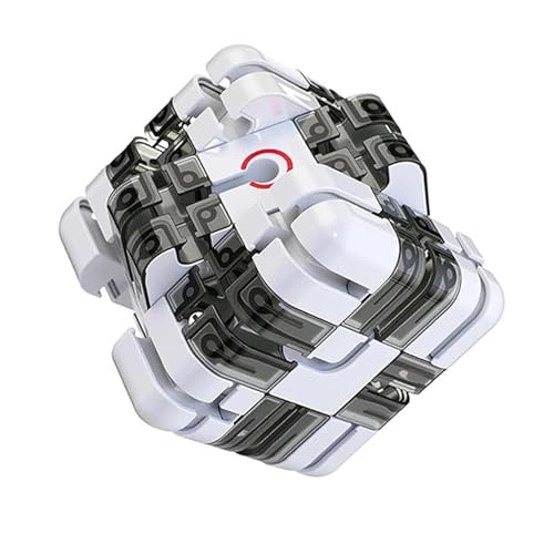 Large Labyrinth 3D Puzzles Maze Cube, 2-in-1 Kugellabyrinth Zauberwürfel Spielzeug zum Stressabbau, Gehirntraining, Lernspiel-Geschenk für Erwachsene und Jugendliche (Grey) von Generisch