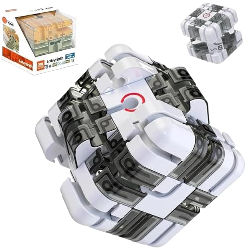 Large Labyrinth 3D Puzzles Maze Cube, Engaging Brain Teaser Toy, Spatial Awareness Brain Training Toy for Stocking Stuffer Gift (Gray, 3.34 * 3.34 * 3.34in/8.5 * 8.5 * 8.5cm) von Generisch