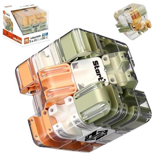 Large Labyrinth 3D Puzzles Maze Cube, Engaging Brain Teaser Toy, Spatial Awareness Brain Training Toy for Stocking Stuffer Gift (Pale Green, 3.34 * 3.34 * 3.34in/8.5 * 8.5 * 8.5cm) von Generisch